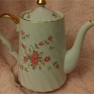 Lefton Chocolate Coffee pot porcelain Floral & Gold trim